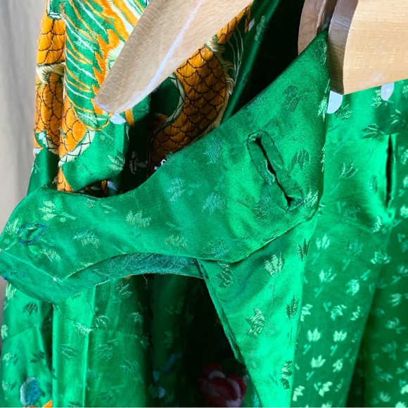 50s China Silk Embroidered Pajamas - Picture 9 of 16